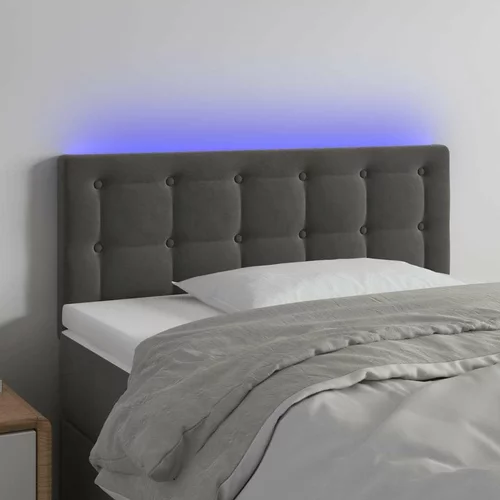  LED posteljno vzglavje temno sivo 90x5x78/88 cm žamet, (20954176)
