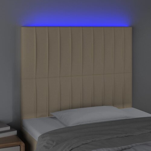  LED uzglavlje krem 100x5x118/128 cm od tkanine Slike