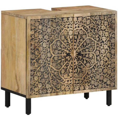 vidaXL Kopalniška omarica 62x33x58 cm trden mangov les Cene