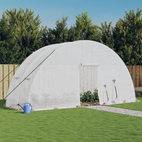  Staklenik s čeličnim okvirom bijeli 12 m² 6 x 2 x 2,85 m Cene