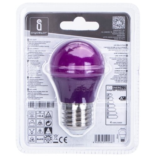 Aigostar led sijalica G45 E27/4W/230V ljubičasta Slike