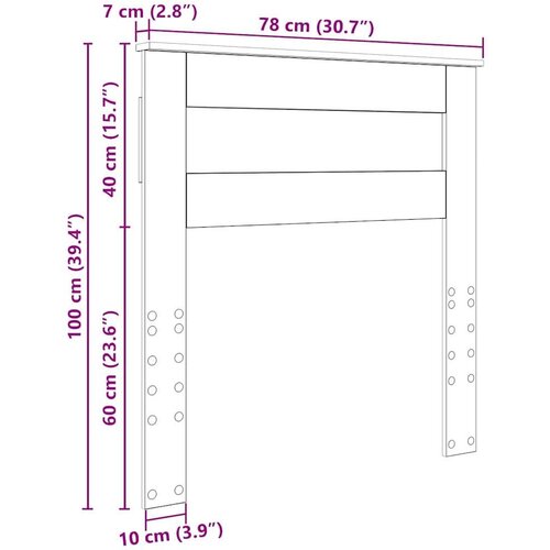  Uzglavlje s uzglavljem Umjetnički hrast 75 cm Konstruirano drvo Slike