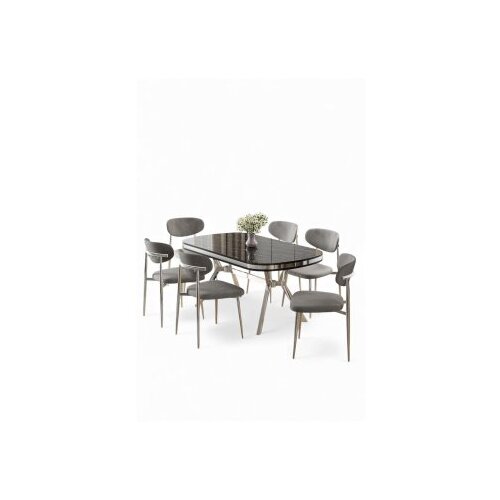 Hanah home trpezarijski set, 7 dijelova, siva Cene