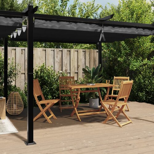 vidaXL Vrtni paviljon z zložljivo streho antracit 3x6 m aluminij Cene