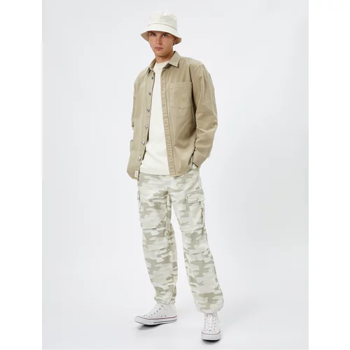 Koton Camouflage Cargo Parachute Trousers with Stopper Pocket Detail