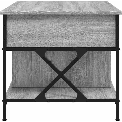  Stolić za kavu siva boja hrasta 100x55x50 cm od drva i metala Slike