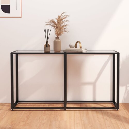 The Living Store Konzolna mizica prozorna 140x35x75,5 cm kaljeno steklo - Konzolna Mizica, (21662242) Slike