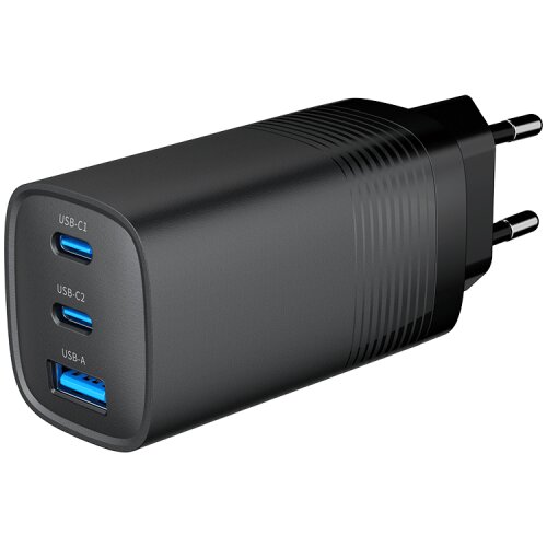 Gembird USB punjač 2xType-C + 1xUSB-A fast charger, 65W PD, back TA-UC-PDQC65-01-BK Cijene