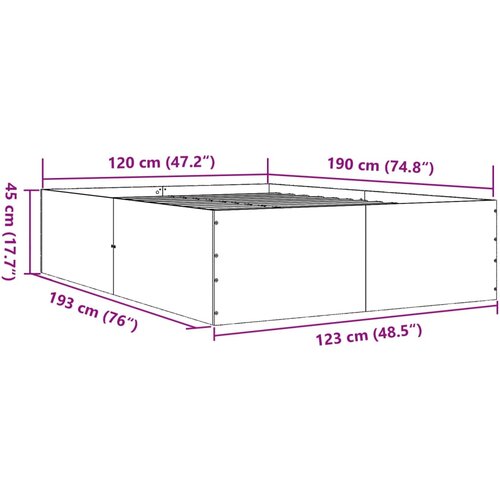  Okvir za krevet boja hrasta 120x190 cm konstruirano drvo Slike