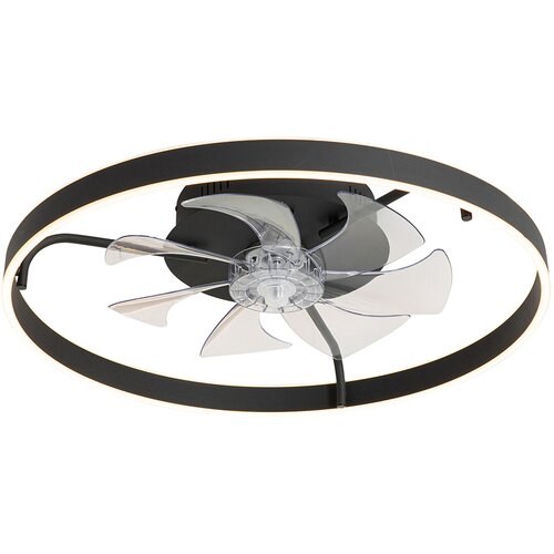 QAZQA Stropni ventilator črn 70 cm z LED z daljinskim upravljalnikom - Maddy Cene