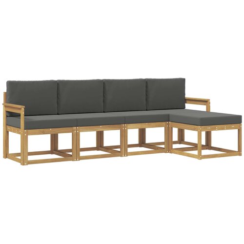 vidaXL Zunanja garnitura za sedenje z blazino 5 pcs Bela in antracit, (5000279985) Cene