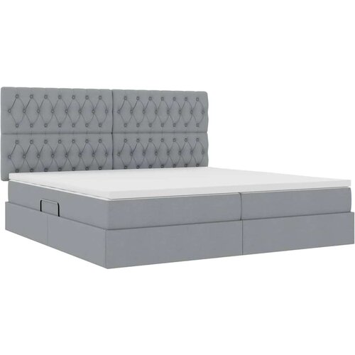  Krevet s od storage Svijetlo siva 200 x 200 cm Lažna koža Slike