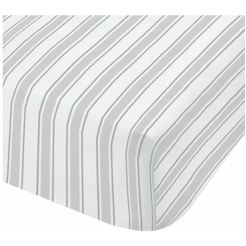 Bianca sivo-bijela pamučna posteljina Check And Stripe, 135 x 190 cm