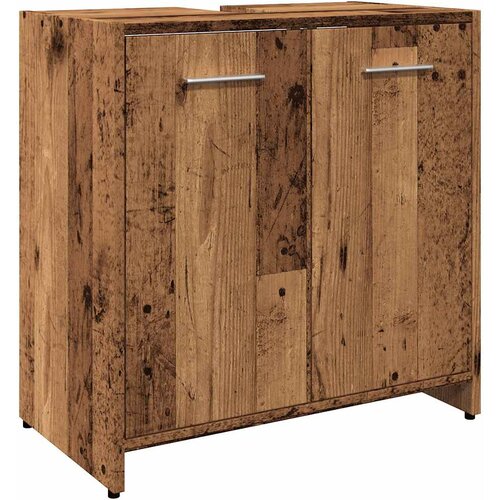  Kupaonski ormarić za umivaonik staro drvo 60x33x60 cm Smeđa Slike