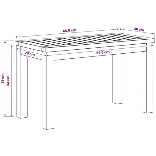  Stolić za kavu Bijela 60 5 x 30 x 36 cm Čvrsto drvo akacije - 60 5 x 30 x 36 cm Bijela Slike