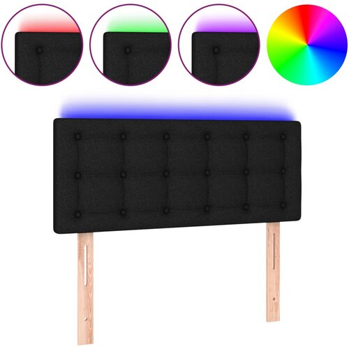 Maison Chic led posteljno vzglavje - vzglavna omarica - nočna omarica črno 90x5x78/88 cm blago, (21713243) Slike