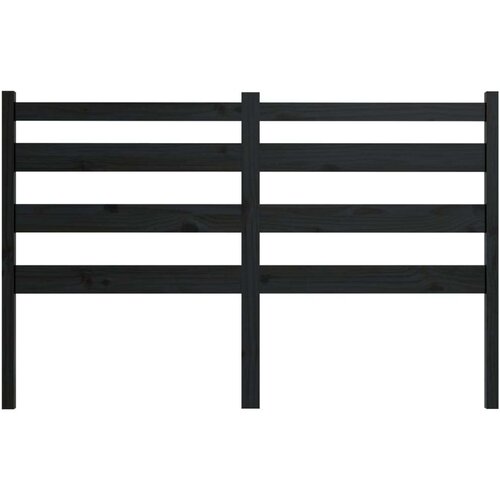  Uzglavlje za krevet crno 166 x 4 x 100 cm od masivne borovine Slike