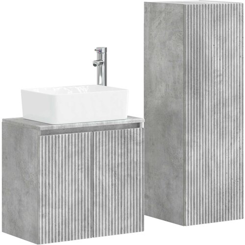  Set namje&amp;scaron;taja za kupaonicu 2 kom. Betonska siva 33 x 34.5 x 100 cm Slike