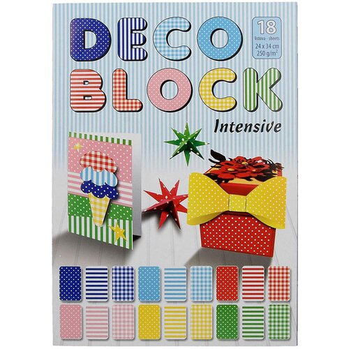  Risalni blok Deco Block, 250 g, dvostranski, 18 barvnih listov Slike