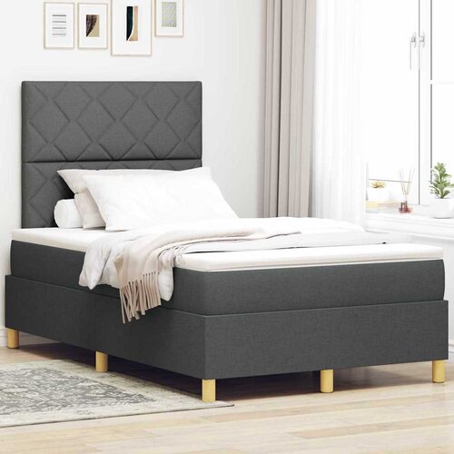  LED Box Spring Krevet Tamno siva 120 x 190 cm tkanina Cijene