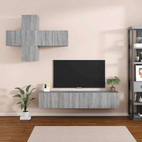 VidaXL Komplet TV omaric 7-delni siva sonoma inženirski les Slike