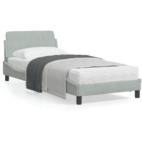 VidaXL Posteljni okvir z vzglavjem svetlo siv 80x200 cm žamet Slike
