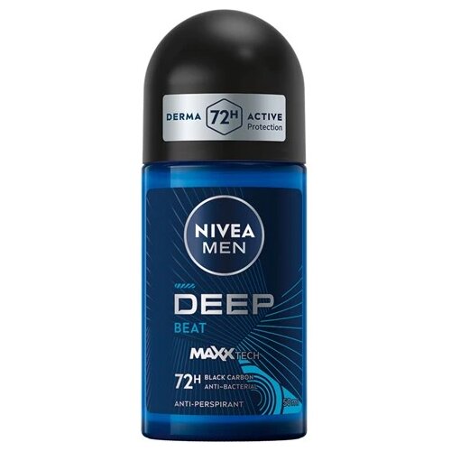 Nivea Mu&amp;scaron;ki Roll-on dezodorans Deep Black Carbon Beat, 50ml Slike