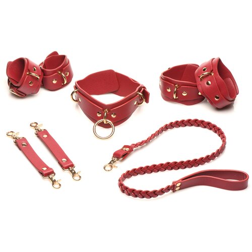 Bedroom Bliss Lover's Restraints Set Red Cene