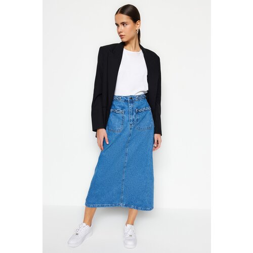 Trendyol Skirt - Navy blue - Maxi Slike