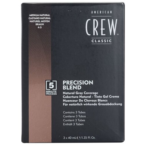 American Crew Classic Precision Blend barva za lase za sive lase odtenek 4-5 Medium Natural 3x40 ml Slike
