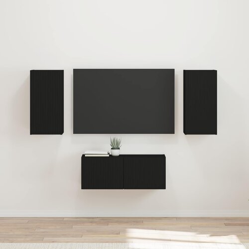  Set TV komoda 6 kom. Crna Konstruirano drvo Cijene
