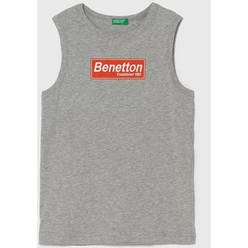 United Colors Of Benetton Otroška bombažna kratka majica siva barva