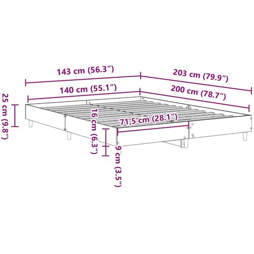 VidaXL okvir kreveta bez madraca bijeli 140x200 cm konstruiranog drva Slike