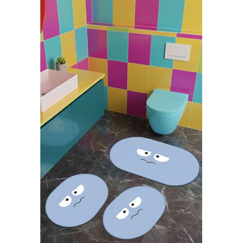 Lessentiel Maison Set prostirki za kupatilo, 3 komada, plava Slike