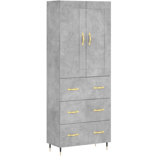 vidaXL Visoka komoda betonsko siva 69,5x34x180 cm inženirski les, (20956569) Cene