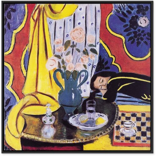  Slika - Henri Matisse &amp;ndash; Harmony in Yellow 40x40 U crnom drvenom okviru Slike