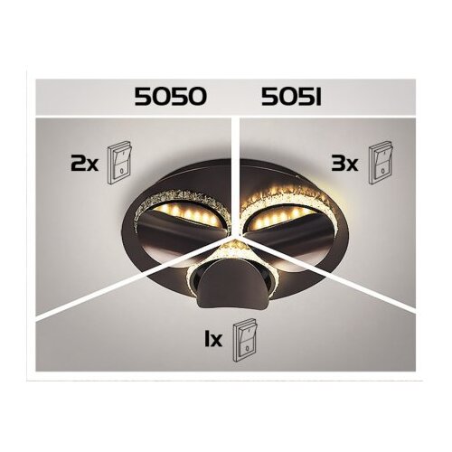 Rabalux capriana, plafonjera, led 3X12W, moccha Slike