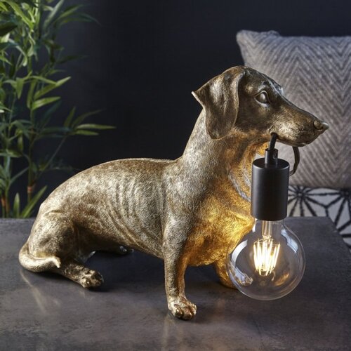  Endon 101187 - Stona lampa DACHSHUND 1xE27/10W/230V zlatna Slike