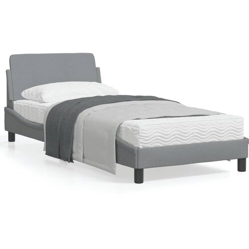 vidaXL Okvir za krevet s uzglavljem svjetlosivi 90x200 cm od tkanine Cijene