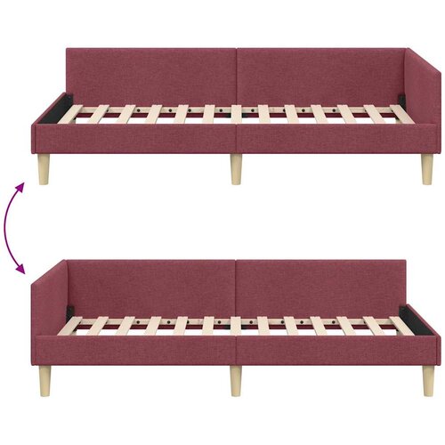  Kutni okvir kreveta Vinska crvena 80 x 200 cm tkanina Slike