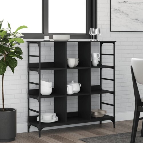 vidaXL Komoda črna 102x32x103,5 cm inženirski les Cene