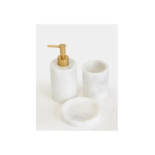 Wallxpert kupatilo set (3 dela) flora white matte gold Slike