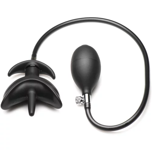 Master Series Inflatable Silicone Anal Plug - Black