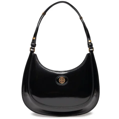 Tory Burch Ročna torba Robinson Spazzolato Convertible Crescent Bag 154729 Črna