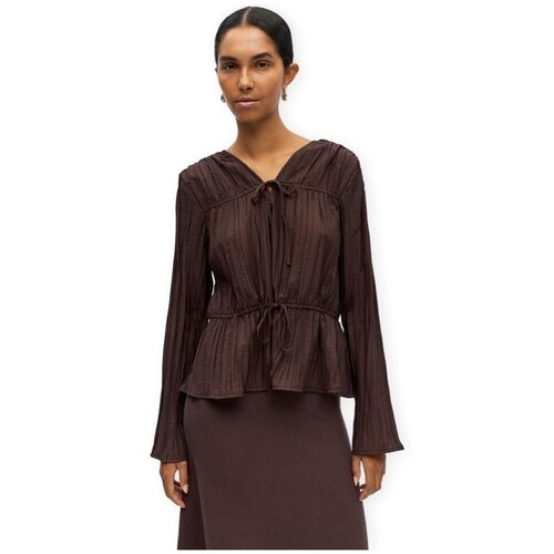 .OBJECT Topi & Bluze Top Brea Re - Seal Brown Kostanjeva Cene