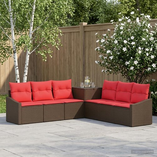  Set sofe 7 kom. Smeđa i crvena 123 x 62 x 69 cm Cene