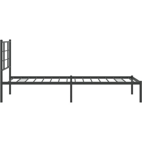  Metalni okvir za krevet s uzglavljem crni 90x190 cm Slike