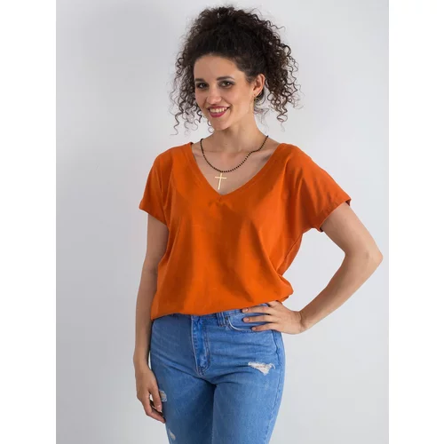 Fashion Hunters Tmavě oranžové tričko od Emory