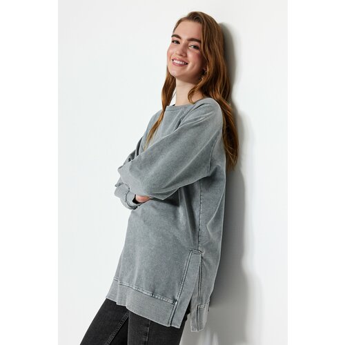 Trendyol Sweatshirt - Gray - Regular Slike