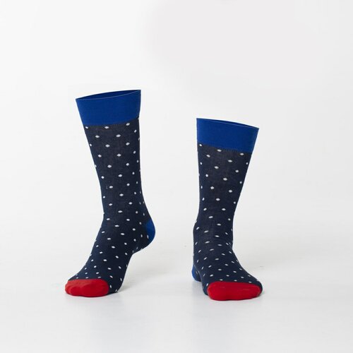 Fasardi Men's navy blue polka dot socks Slike